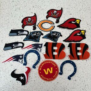 Lot of 17 NFL team Embroidered Iron On Patches
